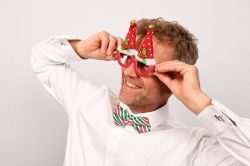 Christmas Red Santa Hat Novelty Party Glasses - Snazzy Santa