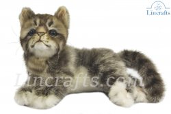 Soft Toy Kitten Grey by Hansa  (20cm.L) 7978