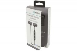 Av:link 100.542 Metallic Magnetic Bluetooth Earphones Ribbon Style Cable - Grey