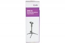 Qtx 180.057 Adjustable Height Rubber Feet Desktop Microphone Tripod Stand - Blk