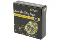 Lyyt 155.626 100 LED Copper Wire String Lights Warm White with Battery Powered