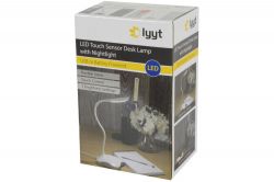 Lyyt 410.426 Dimmable Touch Sensor LED USB Desk Lamp with Nightlight - White