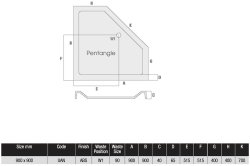 MX Elements 900 x 900mm Pentangle Shower Tray