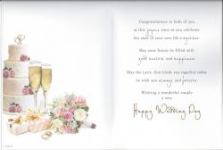Wedding Day Card - Wedding Cake & Bouquet
