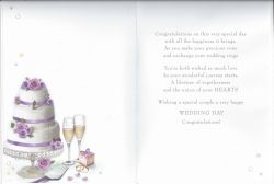 Wedding Day Card - Congratulations Wedding Cake & Rings
