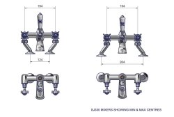 St James Bath/Shower Mixer with Cranked Legs