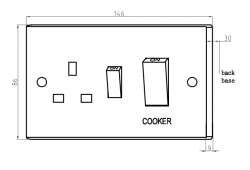 Knightsbridge 45A DP Cooker Switch and 13A Socket - (SN8333)