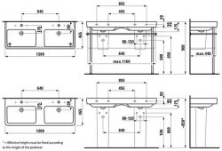 Laufen Pro S 1200mm Double Basin