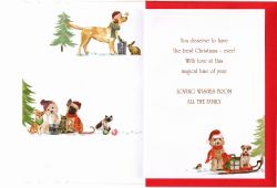 Christmas Card - From All The Family - Dog - Foiled - Out of the Blue