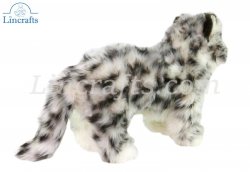 Soft Toy Snow Leopard Wildcat Stand by Hansa (34cm) 6954