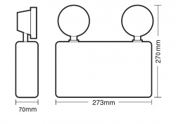 Knightsbridge 230V IP20 6W LED Twin Spot Emergency Light (EMTWINPC)