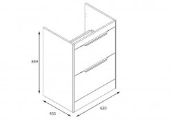 Britton Shoreditch 650mm Caramel Floorstanding Vanity Unit and Basin