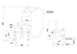 Burlington Anglesey Quarter Turn Wall Mounted Bath/Shower Mixer - White