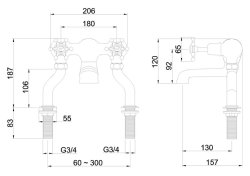 Burlington Birkenhead Quarter Turn Deck Mounted Bath Filler - White