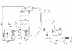 Burlington Birkenhead Regent Quarter Turn Wall Mounted Bath/Shower Mixer - White