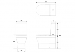 Britton Curve2 Rimless Back To Wall Close Coupled Toilet with Soft Close Seat