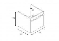 Britton Dalston 500mm Wall Hung Matt Grey Single Drawer Unit