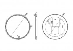 Britton Hoxton 600mm Circular LED Black Mirror with Demister