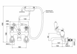 Burlington Birkenhead Regent Quarter Turn Angled Wall Mounted Bath/Shower Mixer - White