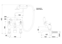 Burlington Anglesey Quarter Turn Angled Wall Mounted Bath/Shower Mixer - White