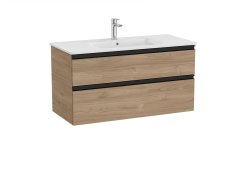 Roca The Gap Walnut 1000mm 2 Drawer Vanity Unit with Basin