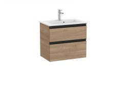 Roca The Gap Compact Walnut 600mm 2 Drawer Vanity Unit with Basin