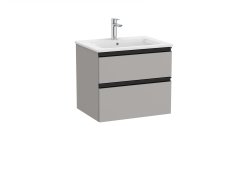 Roca The Gap Matt Grey 600mm 2 Drawer Vanity Unit with Basin