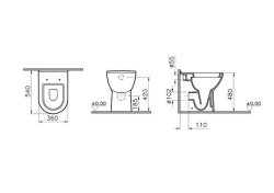 Vitra S50 Comfort Height Back To Wall Toilet Pan