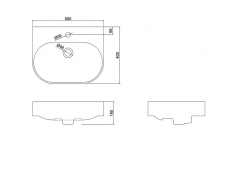 Britton Trim 500mm 1 Tap Hole Basin