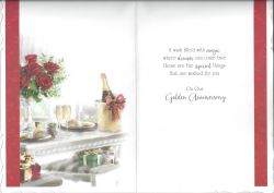 Wedding Anniversary Card - Our Golden Anniversary 50th - Roses - Out of the Blue
