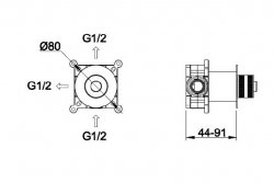 RAK Prima Tech Showering Concealed Stop Valve