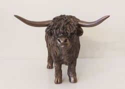 Highland Cow Standing Cold Cast Bronze Ornament - Frith Sculpture VB051