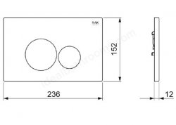 RAK Ecofix Matt Chrome Flush Plate With Round Push Plates