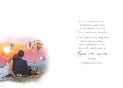 Wedding Anniversary Card - Son & Daughter-in-Law - Hot Air Balloon - Regal