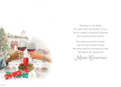 Christmas Card - Sister & Brother in Law - Wine - Regal
