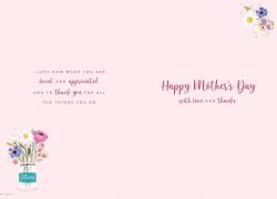 Mother's Day Card - Mum From Both of Us Pink Flowers - Regal