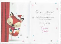 Christmas Card - Someone Special - Fox - Glitter - Out of the Blue