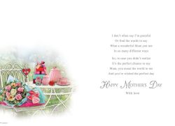 Mother's Day Card - Mum From Your Son - Garden Tea - Glitter - Regal
