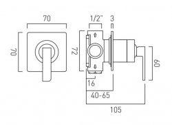 Vado Omika Single Lever Manual Shower Valve