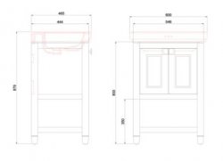 Burlington Bathrooms Riviera 58cm White Vanity Unit