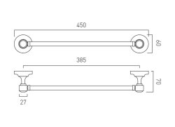 Booth & Co. Axbridge 450mm Towel Rail - Nickel