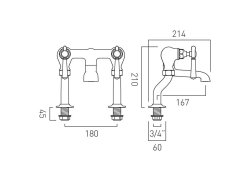 Booth & Co. Axbridge Lever Bath Filler - Nickel