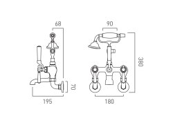 Booth & Co. Axbridge Lever Wall Mounted Bath Shower Mixer with Shower Kit - Nickel