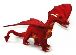 Soft Toy Red Dragon by Hansa (45cm body length) 5936