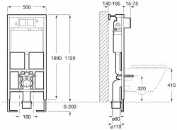 Roca Duplo 1120mm Wall Hung Toilet Frame with Cistern