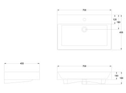 Britton Shoreditch 700mm Frame Furniture Stand and Basin - Polished Stainless Steel - Stock Clearance