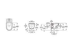 Roca Ona Compact Wall Hung Rimless Toilet