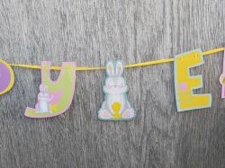 Happy Easter Banner Garland Bunting - Egg Hunt Party Decoration