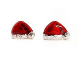 Christmas Santa Hat Cufflinks - Boxed - Snazzy Santa