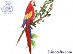 Soft Toy Bird, Red Scarlet Macaw by Hansa (32cm) 3067